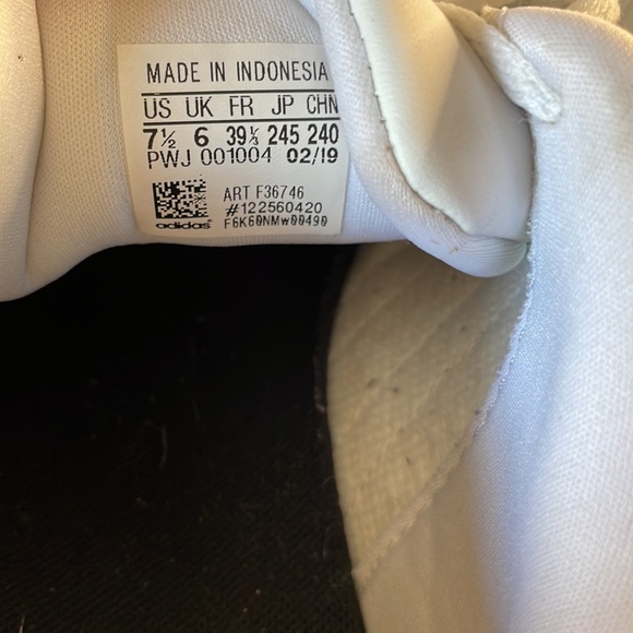 Adidas sneakers white with black stripes size 7.5 old school - Picture 8 of 8